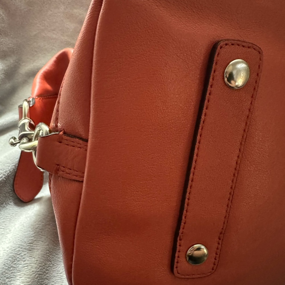 Coach 2012 Ashley Coral Leather Satchel with Silver Hardware and Dust Bag - Picture 6 of 12